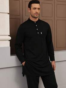 Muslimische Bekleidung komplettes Set aus Hemd und Hose, 2-teilige afrikanische Männerbekleidung, Kaftan, elegante Oberteile ohne lange Ärmel und Hosen, luxuriöser Anzug für Herren, Hochzeitsbekleidung für Männer