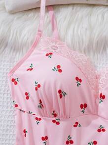 Set de 2 piezas de camisón y bata sexy para mujer - Rosa - Ver 5