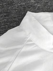 男士修身运动健身上衣，跑步运动户外骑行夹克，半拉链，立领，休闲户外服，送给丈夫/男友的礼物 - 白色 - 查看 3