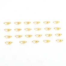 1 件时尚双心空心字母樱桃吊坠金色不锈钢串珠链女式手链