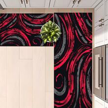 1 pieza Alfombra de cocina antideslizante de silicona con patrón abstracto minimalista fluyente impresa, tapete de piso, alfombra de entrada, alfombra rectangular impresa en 3D, apta para sala de estar, dormitorio, pasillo, baño, lavandería - Alfombra de poliéster, para decoración del hogar interior y exterior