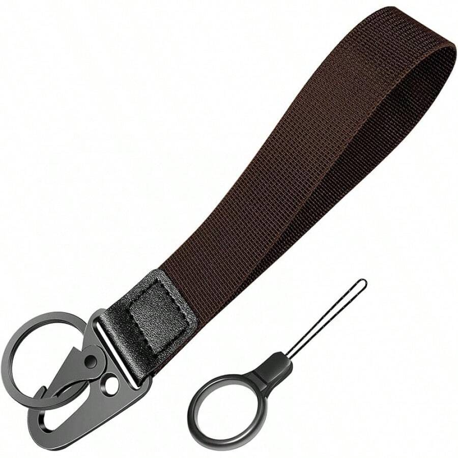 Universal Wrist Key Lanyard| Hands-Free Anti-Loss Strap, Adjustable & Unisex For Sports, Work & Outdoors - 咖啡 - 查看 1
