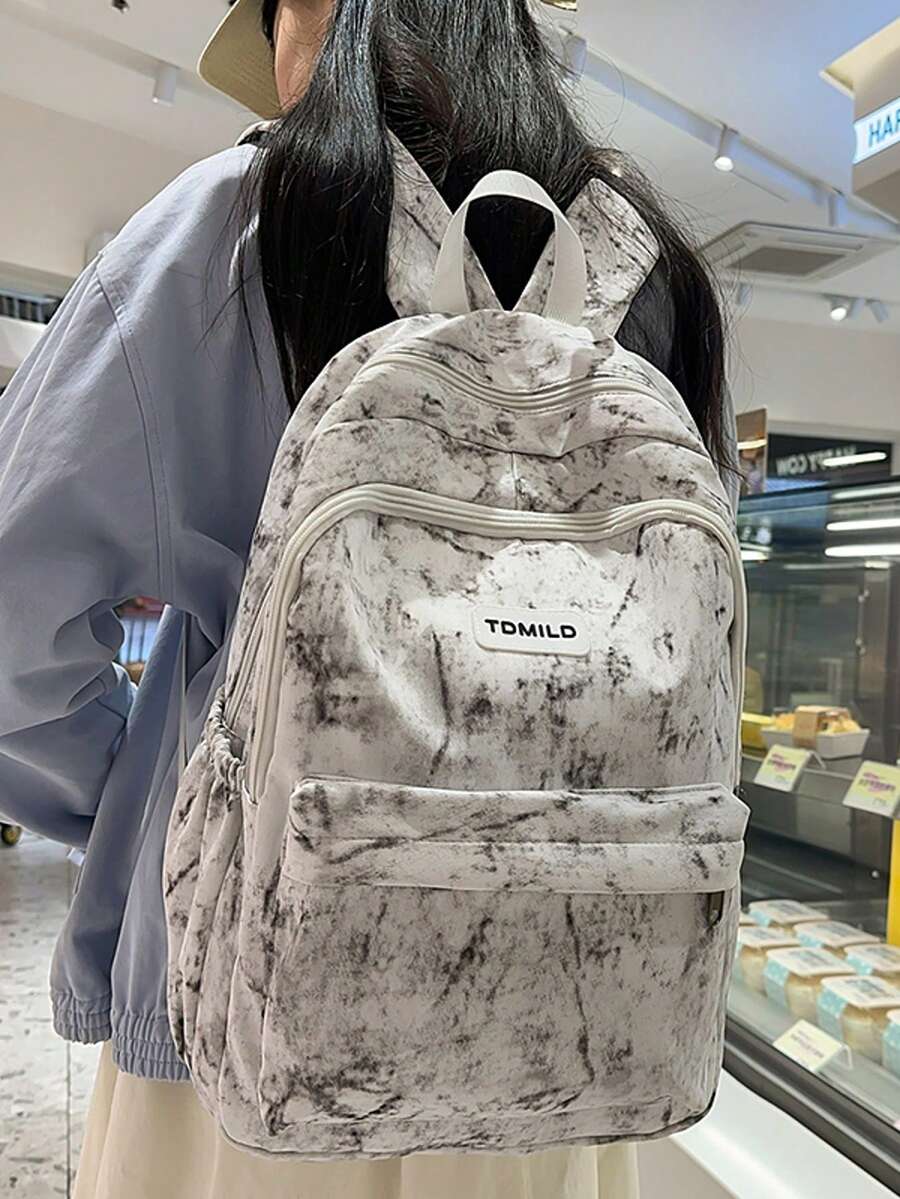 Mochila informal, mochila escolar/universitaria de gran capacidad para chicas, portátil, ligera, adecuada para estudiantes universitarias adolescentes, perfecta para ir al colegio, la universidad, la escuela secundaria, la escuela preparatoria, el primer día de clases - Blanco - Ver 1