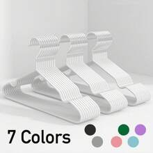 100/60/20/10/1 Pc Commercial Metal Hangers - Heavy Duty Non-Slip Rubber Coated Garment Hangers, Ultra Strong Rustproof Closet Organizers For Hotel/Retail/Home Use - Luxury Space Saving Hangers For Coats/Dresses/Pants,Wardrobe Organiser(Bulk Set)