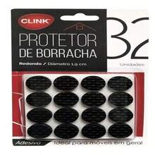kit 32 Unidades Protetor Círculo Pé Cadeira Piso Maçaneta Porta - Preto - Visão 2
