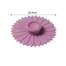 3件套向日葵硅胶杯盖，多功能硅胶杯套，适用于茶杯和咖啡杯，色彩鲜艳，柔韧性好，可用作热饮盖、马克杯盖，带吸盘密封盖和手柄，可重复使用，用途广泛，防漏防尘 - 彩色 - 查看 12