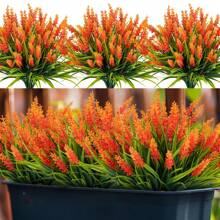 MEHELANY 2Pcs Artificial Autumn Lavender Fake Flowers Imitation Plastic Outdoor Flowers For Party Fall Home Decor, Wedding Engagement Centerpieces, Bridal Shower Decorations, Bouquet Decorations, Birthday Party Centerpieces, Making Wreaths, Indoor And Outdoor Garden Decorations