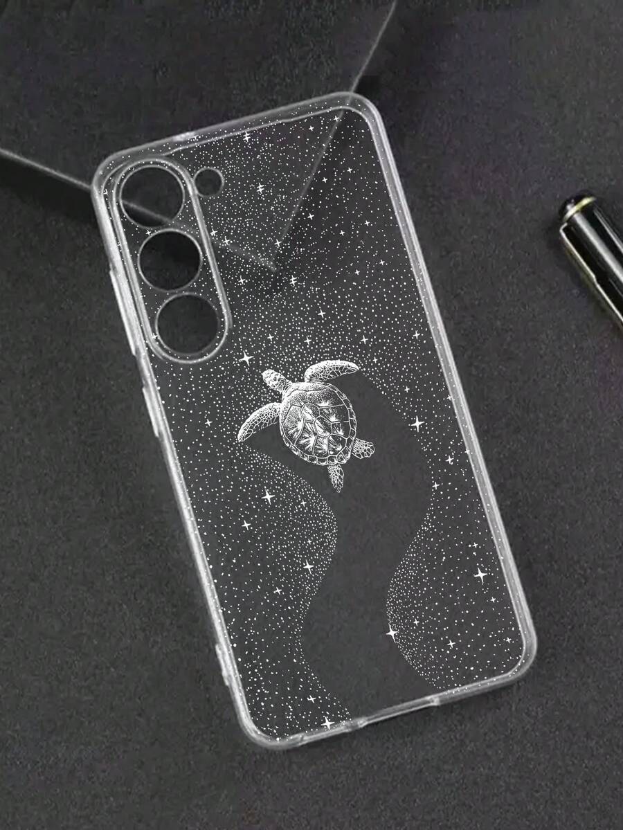 Highly Transparent Full Screen White Starry Sky Sea Turtle Painted Anti-Drop Clear Phone Case, Compatible With Iphone Series/ Series, Compatible With Xiaomi/Compatible With Redmi Waterproof Shockproof Scratch Resistant,International Version, Not The Domestic Version - Multicolor - View 1