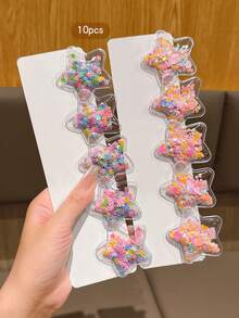 10pcs/Pack Cute Colorful Star Hairpins, Daily Wear Hair Clips Accessories - Multicolor - View 6