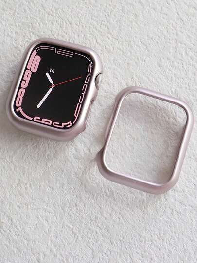 1pc Apple Watch Case 2025 Summer New Product Watch Protective Shell PC Hard Material Electroplated Rose Pink Hollow Frame Watch Protective Frame Suitable For Apple Watch Ultra3 2 1 SE S10 S9/S8/S7/S6/S5/S4/S3/S2/S1 Series Young Fashionable Pink Ladies Protective Watch Enthusiasts Replacement SmartWatch Watch Case 38mm/40mm/41mm42mm/44mm/45mm/46mm/49mm