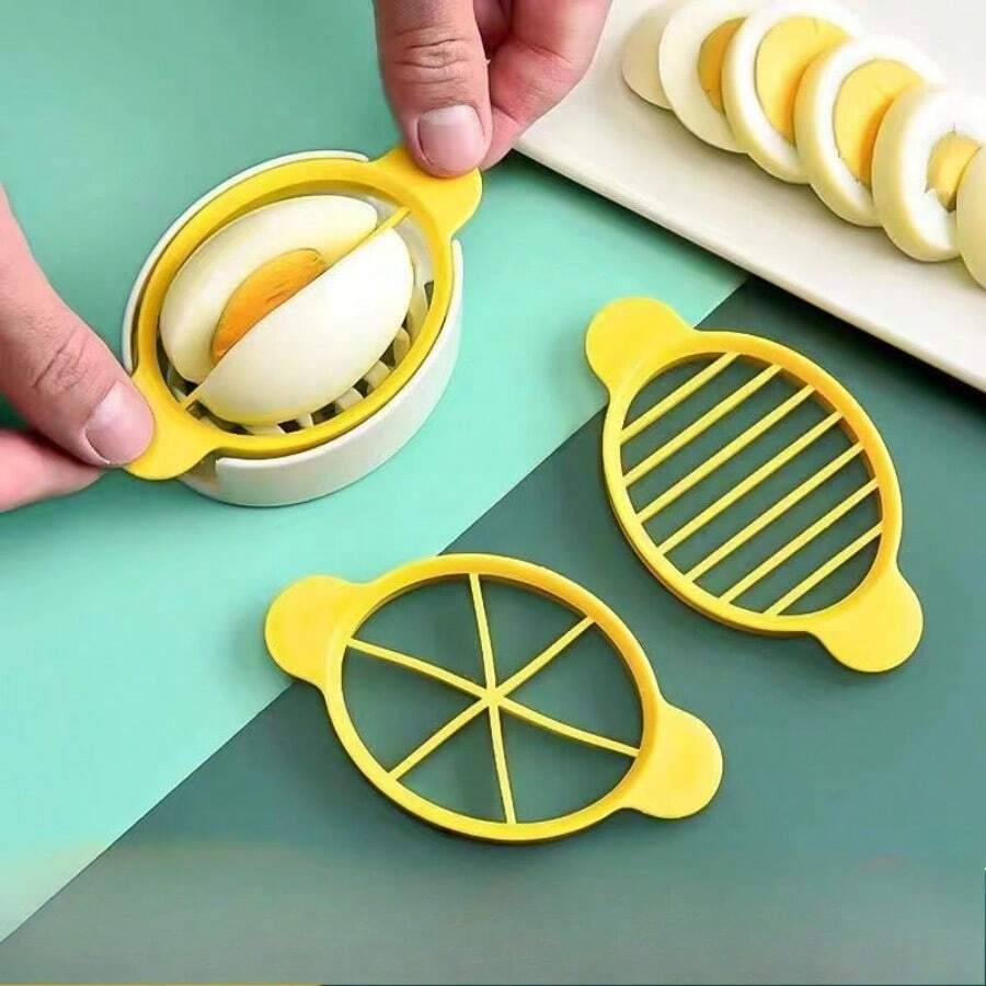 1PCS,Multifunctional Egg Cutter, Household Egg Cutter,Kitchen Creative Utility Knife For Easy Cutting Of Eggs And Diced, Convenient Breakfast Supplies, Family Dinner Supplies, Party Supplies - Màu vàng - Xem 1