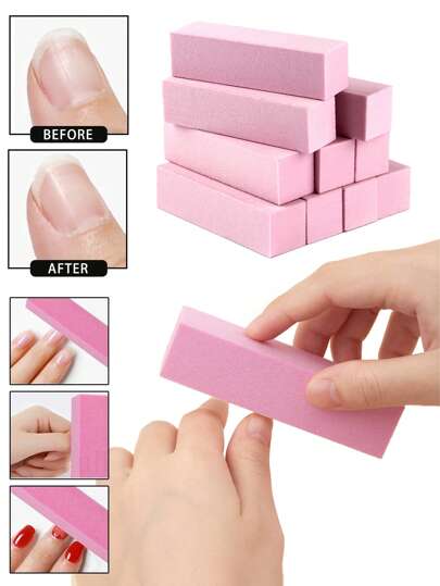 10/6/2 st nagelbuffertblock för akryl- och naturliga naglar, 4-sidiga slipbuffertar för gelnaglar, nagelglans-poleringsfilset, professionell manikyrpoleringsmaskin, buffert med medelkornighet