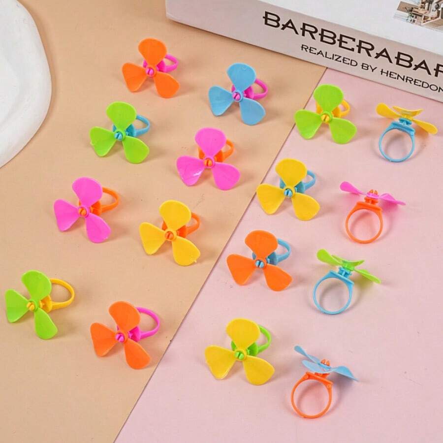 Bague moulinet pour enfants, bagues en plastique de dessin animé mignon de princesse, jouet de bijoux pour filles