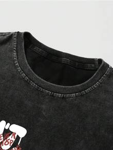 YUNCHIC - Men's Washed Short Sleeve Shirt & Casual Pants, Suitable For Workplace, Commute, Daily Wear, Workout, Easy Care, Durable, Multi-Size, Essential Summer Staple - Black - View 4