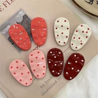 8件韩式波点发夹，可爱刘海发夹，女士发饰，爪夹，发夹，发夹，发夹，鸭嘴夹，学校用品