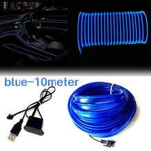 Balabaxer Car LED Strip Lights Interior Ambient Glow For Cars, Trucks, SUVs - 9ft/16ft/32ft USB 5V Multi-Color Neon EL Wire With Fuse Protection,Waterproof Flexible Automotive Mood Lighting For Dashboard, Footwell, Cup Holder, Decks, PC Gaming Setup, Home Desk DIY Decoration - Blue - View 10