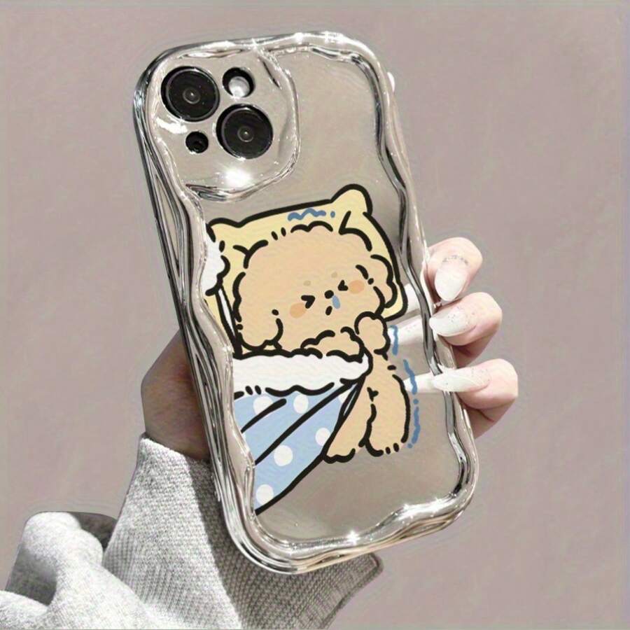 Funda para teléfono 1 pieza de TPU diseñado para teléfono con ondas galvanizadas, evita el desgaste, disipación de calor transpirable y a prueba de polvo, adecuado 11, 12, 13, 14, 15, 16 Plus Pro Promax XSMAX X/XS - Blanco - Ver 1