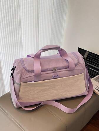 Sac de sport multifonction unisexe en nylon, avec compartiment sec/humide, compartiment à chaussures, bandoulière amovible et bandoulière, idéal pour une escapade en week-end, à la mode et multicolore, grande capacité de rangement avec bandoulière réglable et compartiment à chaussures séparé, fermeture éclair.