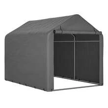 Jaxilyn Tool Shed, 160x220x165 Cm Bicycle Garage, Garage Tent, Garden House Storage Tent Bicycle Shed Tool Tent Storage Garage, Dark Gray - 灰色 - 查看 6
