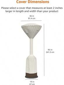 Funda para Calefactor de Terraza Exterior de Pie Redondo, Beige Bronceado, 91,4 x 46,9 x 241,3 cm - Beige Bronceado - Ver 6