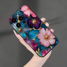 Elegant Floral Full Coverage Pattern Black TPU Full Cover Anti-Drop Protective Mobile Phone Case Suitable For IPhone17/IPhone17 Air/IPhone17 Pro/IPhone17 Pro Max/16 Pro Max/15 Pro Max/14 Pro Max/13 Pro Max/12 Pro Max
