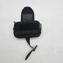 DEV´S TACTICAL & OUTDOOR Bolsa Táctica MOLLE Negra, Bolsa Lateral de 2 Compartimentos con Cremallera, Broche de Plástico, Con sistema para Parches - Negro - Ver 2