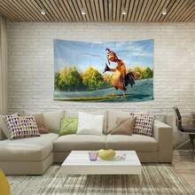 1pc 2D Flat Banner, Funny Chicken Flag Tapestry Wall Hanging Suitable For College Dorm Room Decor, Outdoor, Bedroom, Party, Gift, Travel, Photography, Events, Festivals... High Resolution Banner Flag, No Power Required