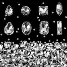 240 Rhinestone Kaca Transparan, Berbagai Bentuk, Alas Datar, Bentuk Cakar, Cocok untuk Perhiasan DIY, Pakaian, Sepatu, Seni dan Kerajinan - Aksesori Dekoratif Multifungsi, Perlengkapan Kerajinan | Rhinestone Alas Datar | Rhinestone Halus. - Putih Bening - View 4