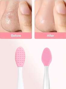 2-In-1 Facial Cleansing Tool, Soft Silicone Facial Brush For Cleaning Large And Visible Pores, Double-Sided Blackhead Remover Tool, Beauty And Skincare Accessories, Gentle Cleansing, Non-Irritating, Double-Sided Soft Exfoliating And Face Massage Brush