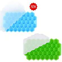 1 件蜂窝状硅胶冰格 - 37 格六角形冰块模具,可制作形状完美的冰块和冰球 - 彩色 - 查看 19