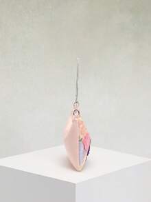 1 件华丽网眼刺绣和提花 3D 花卉图案优雅单肩包，适合日常通勤、夏季海滩旅行和休闲度假（花卉图案随机发送）