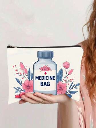 [Estuche cosmético duradero con cremallera] Estuche cosmético de poliéster con bolsa con cremallera - Bolsa con cremallera de primeros auxilios duradera, lavable a máquina, segura para limpieza en seco profesional - Amigable para viajar, artículos esenciales para vacaciones, verano, vuelta al colegio, bolsa para cosas del colegio, bolsa de viaje para mujeres, bolsa de maquillaje para viajes