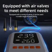 便携式轮胎充气机空气压缩机，带 LED 灯和压力表，150PSI，USB 充电，多用途，适用于汽车、摩托车、自行车、球类、电动自行车 - 绝缘材料，数字显示，便携式设计，便携式轮胎充气机 - 彩色 - 查看 5
