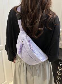 Bolso de pecho casual con bolsillo con cremallera lateral de unicolor, apropiado para compras, carteras, compras, mujeres jóvenes, estudiantes universitarios, recién llegados, trabajadores de cuello blanco. Son muy apropiados para oficinas, universidades, trabajo, negocios, trayectos, actividades al aire libre, viajes y salidas