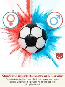 1 件性别揭示足球派对节日生日道具揭示球（带粉末） - 彩色 - 查看 3