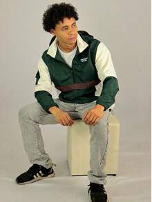 ANORAK URBAN CHAMELEON WINDCUT JACKET HOOD Autumn Spring Oversized Knot Zipper Men's - 綠色的 - 查看 6