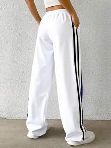 Pantalón Denim Bicolor  Casual  Dulce  Sexy    Mezclilla    Jeans  Diario  Vacaciones  viaje - Negro - Ver 1