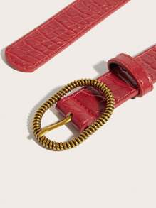 Modischer und vielseitiger Gürtel mit Metall-Schnalle, Damen/Jungedamen PU Gürtel mit Textur, Alltagsgürtel, tolles Geschenkidee
