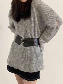 1PC 女士宽边复古松紧腰带 PU 皮革时尚搭配西装连衣裙外套腰部松紧装饰腰带展现您的完美身材