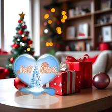 A Transparent Acrylic Heart Desktop Ornament Gift For Christmas