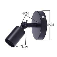 1个黑色E27灯头简约壁灯，可上下180°旋转，适用于走廊、卧室床头装饰照明，有线版，不含灯泡