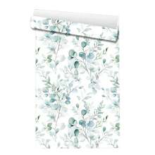 1 卷现代波西米亚风格绿/白桉树叶花朵图案自粘防水壁纸,易撕易贴,可移除壁纸,乙烯基接触纸,适用于住宅墙板墙面家居装饰、卧室客厅装饰、家具更新、浴室厨房楼梯桌面装饰,可租赁壁纸 - 彩色 - 查看 12