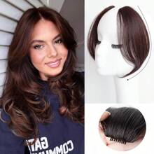 Synthetic False Bangs Hair Extensions Clip In Eight-Character Bangs Part French Natural Fake Fringe Hair Piece For Women Side Bangs Fake Hair