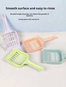 Macaron Color Matching Pet Litter Scoop, Candy Colored Hollow Mesh Cat Dropper Shovel, Pet Cleaning Supplies Toilet Pick, Enlarged Cat Scoop With Small Holes, Medium-Sized Simple Cat Dropper Shovel, Cleaning And Toilet Pick For Pets, Durable Material PVC, Photographed According To The Lighting Angle, There May Be Color Difference Errors, Please Understand! - Multicolor - View 1