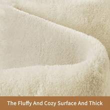 Sour Lemon Living Room Rug 160x230, Washable Rug, Suitable For Bedrooms And Dining Rooms, Gray Carpet Area, Short-Pile Fluffy Anti-Slip Mat, Warm And Pleasant To The Touch - 奶油白 - 查看 4