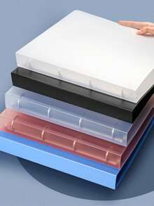 A4 透明 4 环 D 型活页夹，加厚 PP 防水 2 孔活页文件夹，适用于学校文具、办公文件、杂志存储、学校用品、返校