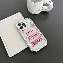 Funda para teléfono 1 pieza Diseño de TPU Teléfono ondulado galvanizado, evita el desgaste, transpirable, resistente al calor y al polvo, adecuado 11, 12, 13, 14, 15, 16 Plus Pro Promax XSMAX X/ XS - Plateado - Ver 4