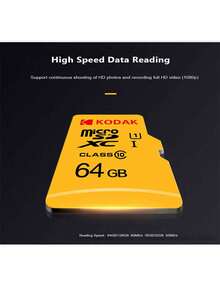 بطاقة فلاش TF من KODAK U1 Micro SDHC SDXC، بطاقة ذاكرة من الفئة S-I 10 سعة 16 جيجابايت/32 جيجا بايت لسيارة الهاتف التي تُصاب بالسكتة - أصفر - مشاهدة 4