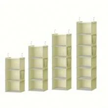 1 szt. Wisząca półka do przechowywania garderoby, 3-6 warstwowy organizer na ubrania z kieszeniami bocznymi i haczykami, oszczędzający miejsce składany stojak do przechowywania ubrań do użytku domowego i podróżnego, dekoracje, dekoracje festiwalowe, dekoracje pokoju, dekoracje domowe, dekoracje sypialni, organizer, przechowywanie w domu, biała koszulka damska, czarne spodnie damskie, damskie ubrania zimowe, sukienka