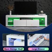 TV Stand, 63 Inch Entertainment Center, Modern TV Console With 2 Drawers For Living Room, LED TV Stand For 60 To 70 Inch TV - trắng - Xem 5
